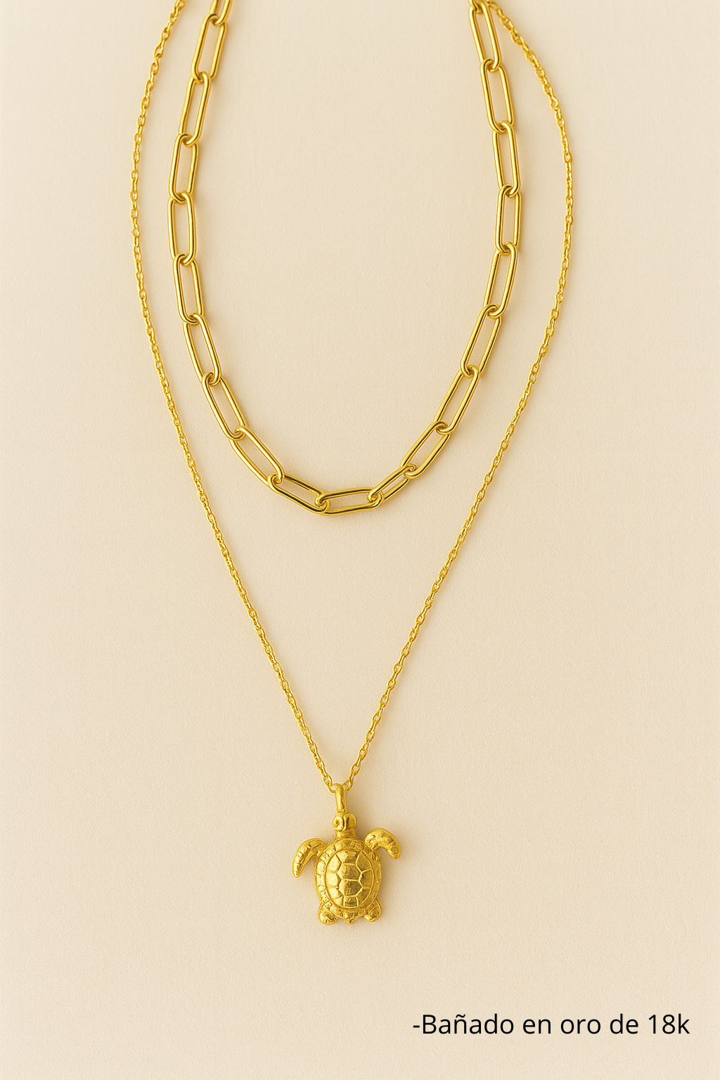 Collar Kaona — Tortuga Marina Bañado en oro 18k