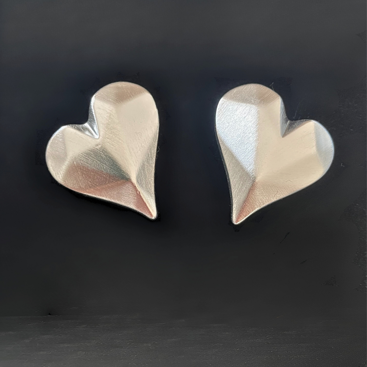 Pendientes Amora geométricos acero inox. bañados en plata