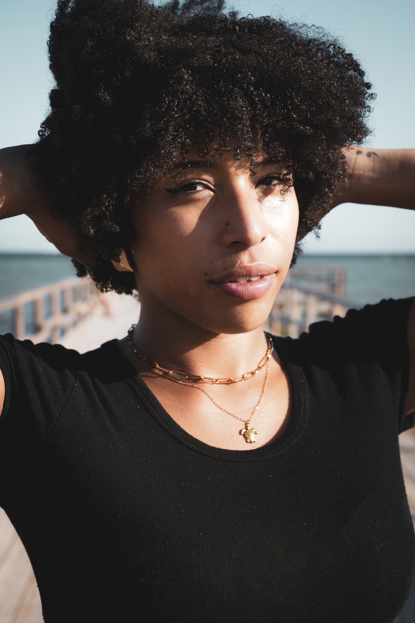 Collar Kaona — Tortuga Marina Bañado en oro 18k