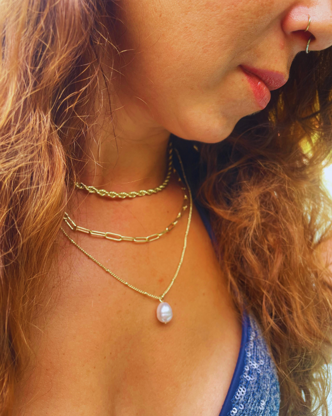 Collar Aluna- Perla lunar