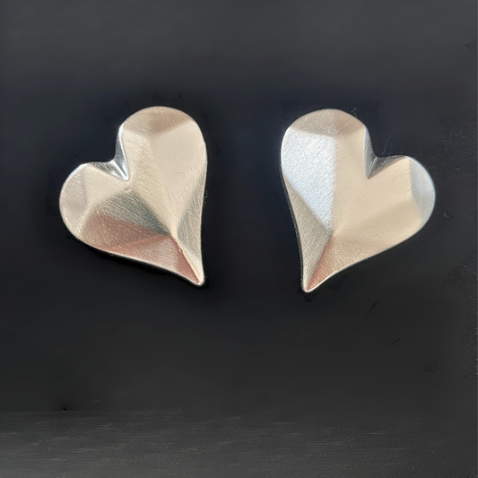 Pendientes Amora geométricos acero inox. bañados en plata
