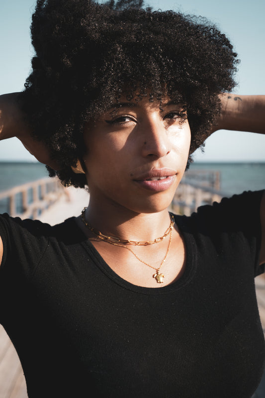 Collar Kaona — Tortuga Marina Bañado en oro  18k